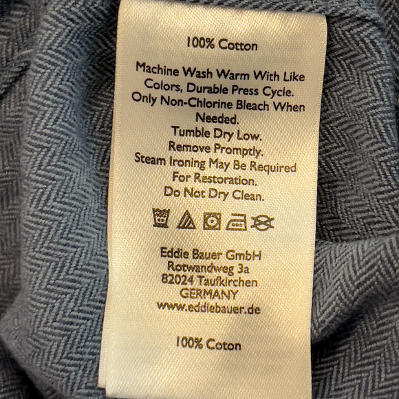 Eddie Bauer Mens Large Long Sleeve Button Down Shirt Gray Cotton - Picture 13 of 13